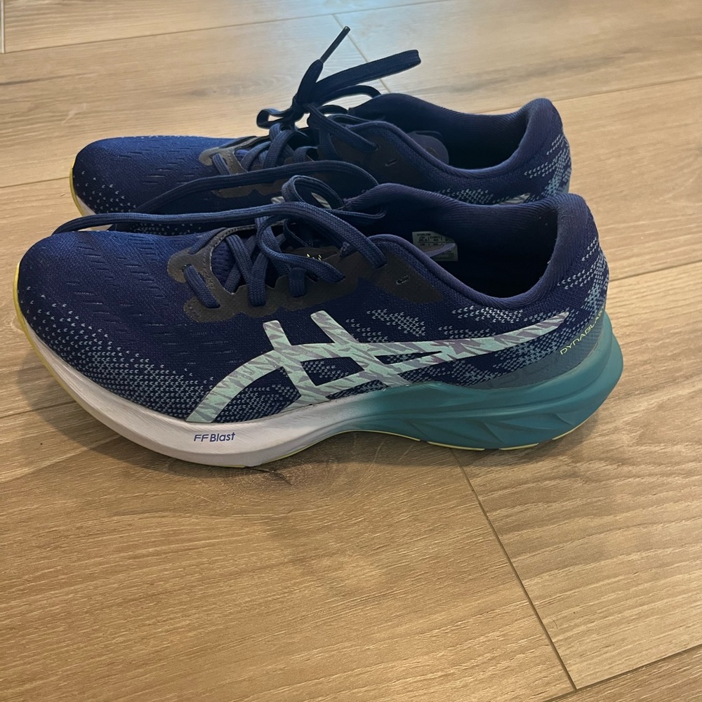 ASICS Navy and Teal Dynablast 3 Shoes